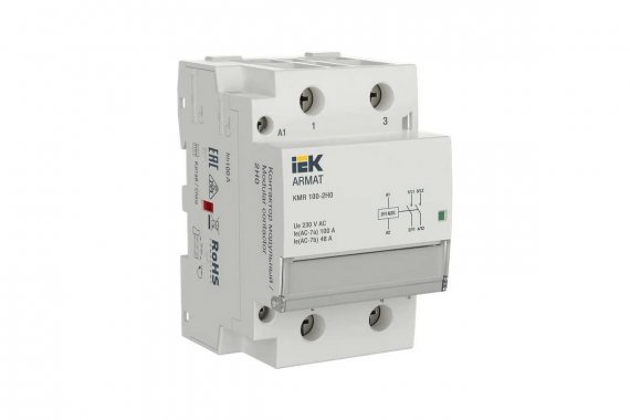 Фотография товара 'IEK AR-KMR20-100-20-024 ARMAT Контактор модульный KMR 100А 24В AC/DC 2НО'