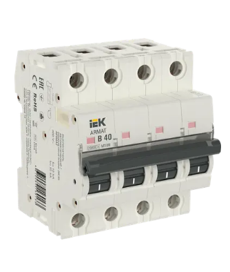 Фотография товара 'IEK ARMAT Автоматический выключатель M10N 4P B 40А AR-M10N-4-B040'