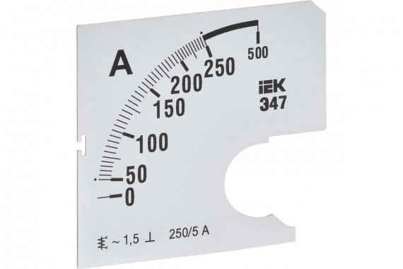 Фотография товара 'IEK IPA10D-SC-0250 Шкала смен. для амперметра Э47 250/5А-1,5 72х72мм'