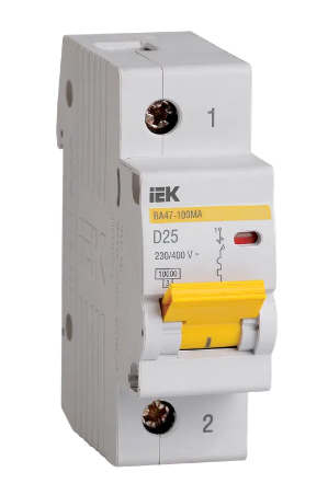 Фотография товара 'IEK Автоматический выключатель ВА47-100МА без теплового расцепителя 1P 25А 10кА D, MVA43-1-025-D'