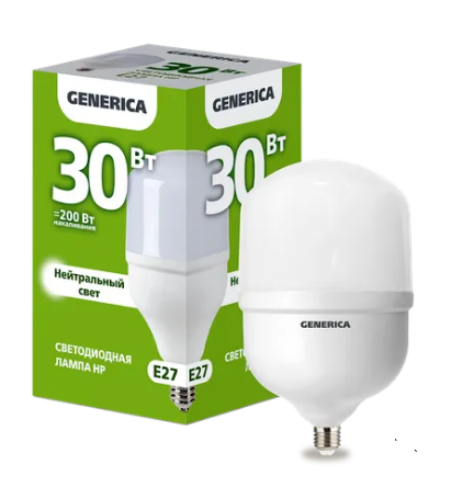 Фотография товара 'IEK Лампа светодиодная HP 30Вт 230В 4000К E27 LL-HP-30-230-40-E27-G'