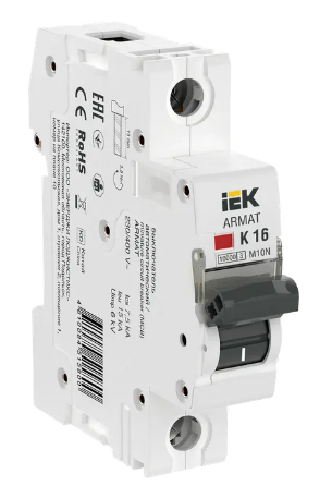 Фотография товара 'IEK ARMAT Автоматический выключатель M10N 1P K 16А AR-M10N-1-K016'