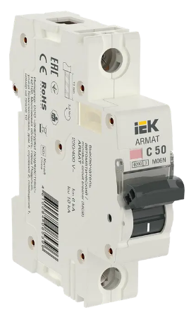 Фотография товара 'IEK ARMAT Автоматический выключатель M06N 1P C 50А AR-M06N-1-C050'