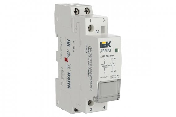 Фотография товара 'IEK AR-KMR10-016-20-230 ARMAT Контактор модульный KMR 16А 230В AC 2НО'