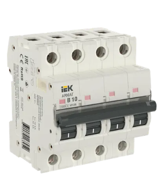 Фотография товара 'IEK ARMAT Автоматический выключатель M10N 4P B 10А AR-M10N-4-B010'
