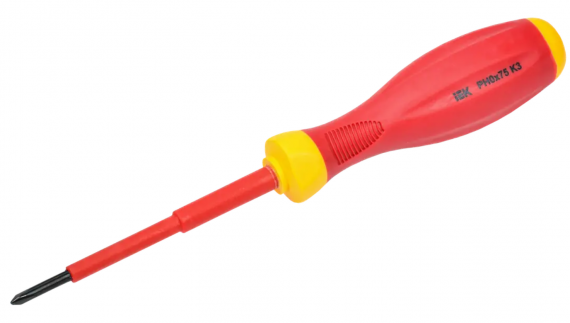Фотография товара 'IEK ARMA2L 3 Отвертка диэлектрическая PH0х75 K3 A2L3-SC30-K3-PH-00-075'