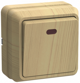 Фотография товара 'IEK Выключатель 1-клавишный для открытой установки с индикацией ВС20-1-1-ОС 10А ОКТАВА, EVO11-K03-10-DC'