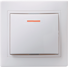 Фотография товара 'IEK Выключатель 1-клавишный с индикацией ВС10-1-1-КБ 10А КВАРТА, EVK11-K01-10-DM'