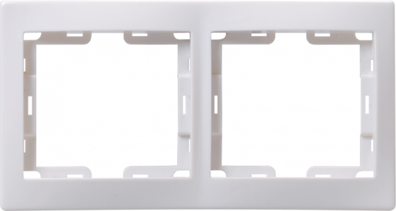 Фотография товара 'IEK Рамка 2-местная горизонтальная РГ-2-КБ КВАРТА, EMK20-K01-DM'