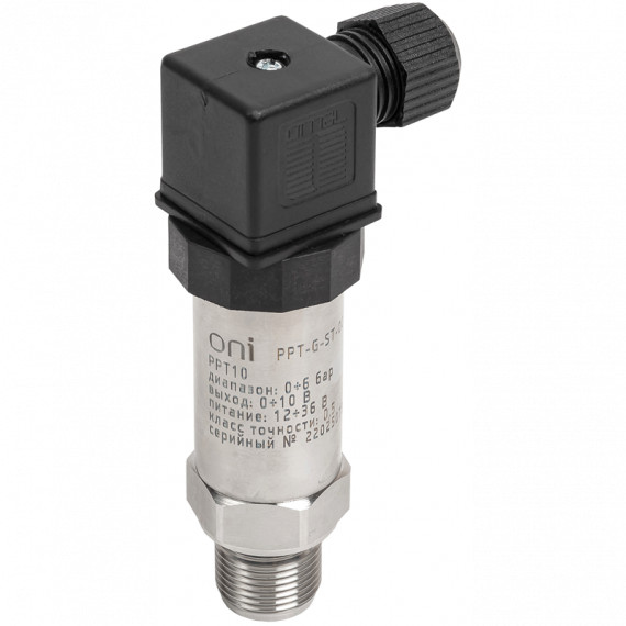 Фотография товара 'IEK PPT-G-ST-006-0-10-3-2 Преобр. давл. PPT10 0,5% 0-6Бар 0-10В M20 DIN43650 ONI'