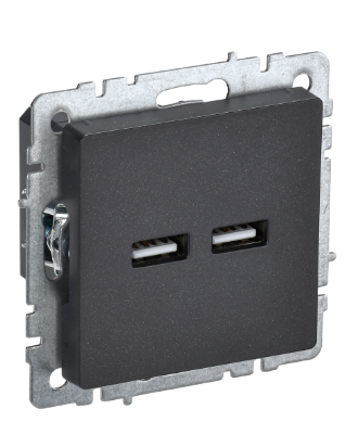 Фотография товара 'IEK BRITE Розетка USB A+A 5В 3,1А РЮ10-1-БрЧ черный BR-U21-D31-K02'