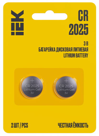 Фотография товара 'IEK ABT-CR2025-OP-L02 Батарейка дисковая литиевая CR2025'