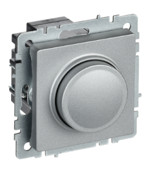 Фотография товара 'IEK BRITE Светорегулятор поворотно-нажимной 600Вт СС10-1-0-БрА алюминий BR-D20-0600-K47'