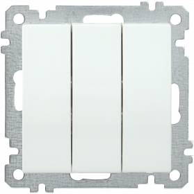 Фотография товара 'IEK Выключатель 3-клавишный ВС10-3-0-Б 10А BOLERO, EVB30-K01-10-1'