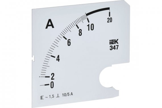 Фотография товара 'IEK IPA20D-SC-0010 Шкала смен. для амперметра Э47 10/5А-1,5 96х96мм'