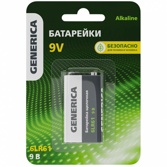 Фотография товара 'IEK ABT-6LR619V-ST-L02-G Батарейка щелоч. Alkaline 6LR61 9V'