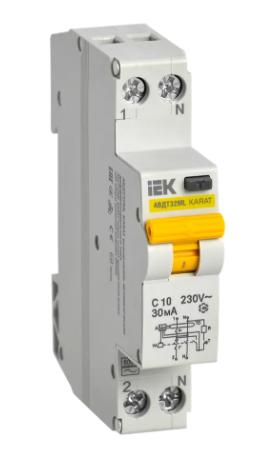 Фотография товара 'IEK Выключатель автоматический дифференциального тока АВДТ32МL C10 30мА KARAT, MVD12-1-010-C-030'