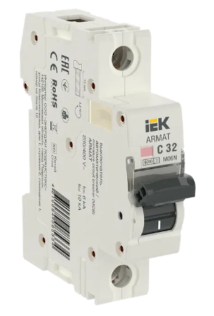 Фотография товара 'IEK ARMAT Автоматический выключатель M06N 1P C 32А AR-M06N-1-C032'