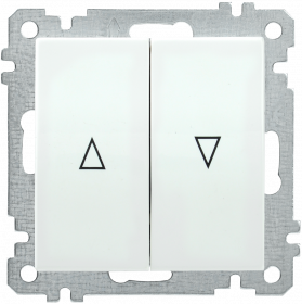 Фотография товара 'IEK Выключатель 2-клавишный жалюзи ВС10-1-5-Б BOLERO, EVB25-K01-10'