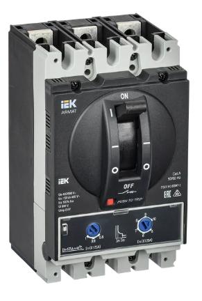 Фотография товара 'IEK ARMAT Автоматический выключатель в литом корпусе 3P типоразмер A 150кА 125А AR-MCCB-3A-150-0125A-ATUC'