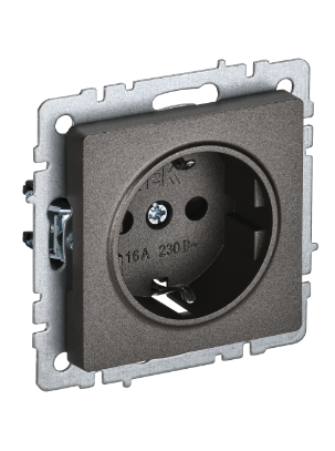 Фотография товара 'IEK BRITE Розетка 1-местная с заземлением без защитных шторок 16А РС11-1-0-БрТБ темная бронза BR-R11-16-K45'