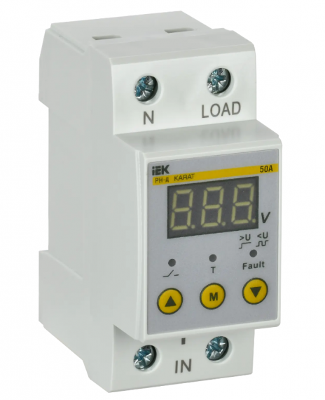 Фотография товара 'IEK Реле напряжения РН-д однофазное 36мм 50А IVR21-1-50'