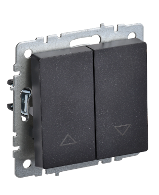 Фотография товара 'IEK BRITE Выключатель жалюзи 10А ВС10-1-5-БрЧ черный BR-V15-0-10-K02'