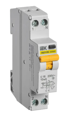 Фотография товара 'IEK Выключатель автоматический дифференциального тока АВДТ32ML тип A С16 10мА KARAT, MVD12-1-016-C-010-A'