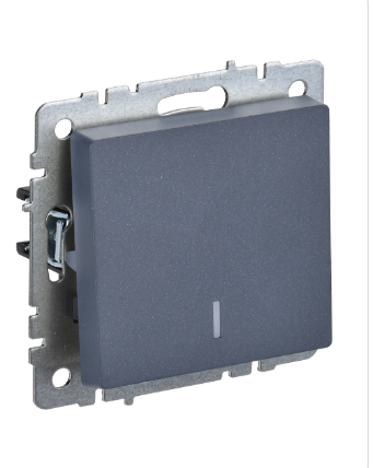 Фотография товара 'IEK BRITE Выключатель 1-клавишный с индикацией 10А ВС10-1-1-БрМ маренго BR-V10-1-10-K35'