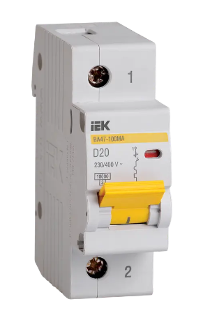 Фотография товара 'IEK Автоматический выключатель ВА47-100МА без теплового расцепителя 1P 20А 10кА D, MVA43-1-020-D'