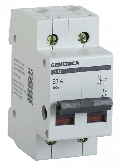 Фотография товара 'IEK Выключатель нагрузки (мини-рубильник) ВН-32 2Р 40А MNV15-2-040'