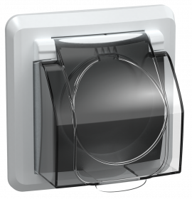 Фотография товара 'IEK Розетка 1-местная РСбш10-3-ВБ с заземляющим контактом с защитной шторкой и крышкой 16А IP44 ВЕГА, ERV16-K01-16-DM'