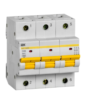 Фотография товара 'IEK Автоматический выключатель ВА47-100МА без теплового расцепителя 3P 80А 10кА D, MVA43-3-080-D'