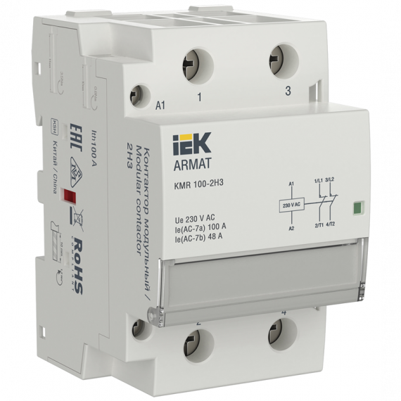 Фотография товара 'IEK AR-KMR10-100-02-230 ARMAT Контактор модульный KMR 100А 230В AC 2НЗ'