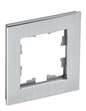 Фотография товара 'IEK BRITE Рамка 1 -местная РУ-1-1-БрА металл алюминий BR-M12-M-K47'