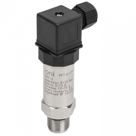 Фотография товара 'IEK PPT-G-ST-016-0-10-3-2 Преобр. давл. PPT10 0,5% 0-16Бар 0-10В M20 DIN43650 ONI'