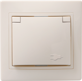 Фотография товара 'IEK РСб10-3-ККм Розетка 1 местная c з/к с крышкой 16А КВАРТА ERK15-K33-16-DM'