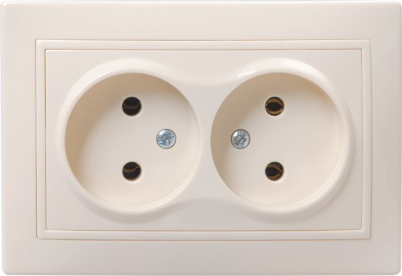 Фотография товара 'IEK РСш12-2-ККм Розетка 2 местная без з/к с защитной шторкой 10А КВАРТА ERK20-K33-10-DM'