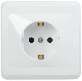 Фотография товара 'IEK РС10-3-ВБ Розетка 1 местная c з/к без защитной шторки 16А ВЕГА ERV11-K01-16-DM'