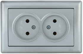 Фотография товара 'IEK РС20-1-0-БС Розетка 2-ая без з/к 10А BOLERO ERB20-K23-10'