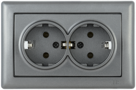 Фотография товара 'IEK РС21-1-0-БА Розетка 2-ая с з/к 16А BOLERO ERB21-K95-16'