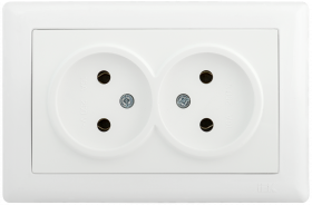 Фотография товара 'IEK РС20-1-0-ББ Розетка 2-ая без з/к 10А BOLERO ERB29-K01-10'