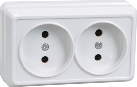 Фотография товара 'IEK РС22-2-ОБ Розетка 2 местная без з/к 10А ОКТАВА ERO20-K01-10-DC'
