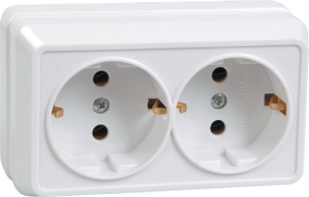 Фотография товара 'IEK РС22-3-ОБ Розетка 2 местная с з/к 16А ОКТАВА ERO21-K01-16-DC'