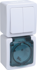 Фотография товара 'IEK БВб-22-32-ГПБд блок "выкл 2кл + розетка 1м с з/к" о/у IP54 EBVMP20-K03-32-54-EC'