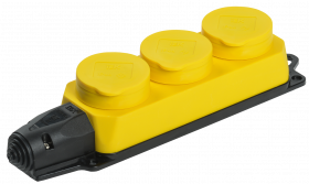 Фотография товара 'IEK РБ33-1-0м Розетка трехместная ОМЕГА IP44 PKR61-016-2-K05'