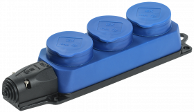 Фотография товара 'IEK РБ33-1-0м Розетка трехместная ОМЕГА IP44 PKR61-016-2-K07'