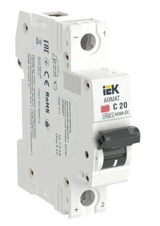 Фотография товара 'IEK ARMAT Автоматический выключатель M06N-DC 1P C 20А AR-M06N-1-C020DC'