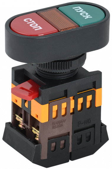 Фотография товара 'IEK Кнопка APВВ-22N "Пуск-Стоп" d22мм неон/240В 1з+1р BBD11-APBB-K51'