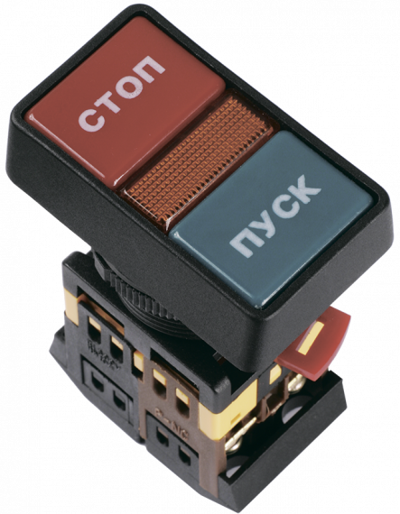 Фотография товара 'IEK Кнопка РPВВ-30N "Пуск-Стоп" d30мм неон/240В 1з+1р BBD21-PPBB-K51'